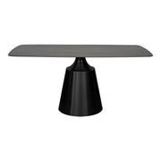 Mesa de comedor rectangular piedra sinterizada 160 base gris grafito Ania
