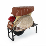 Taburete de bar scooter cuero marrón