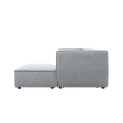 Sofá esquinero modular 4 plazas con puff gris Leila