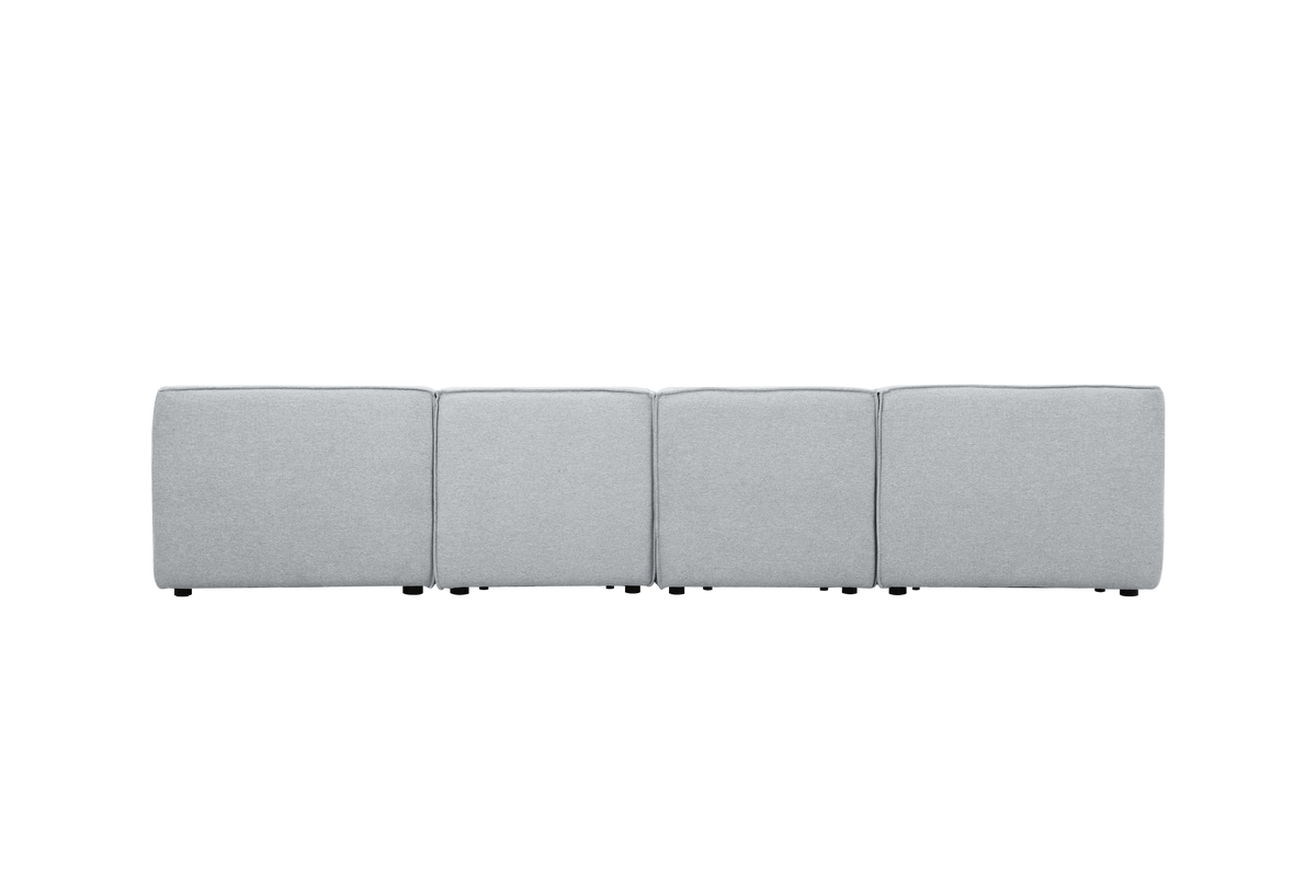 Sofá esquinero modular 4 plazas con puff gris Leila