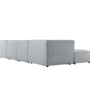 Sofá esquinero modular 4 plazas con puff gris Leila