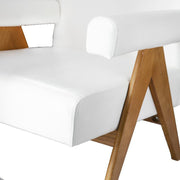 Sillón longue brazos Kitto madera y cuero ecológico
