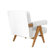 Sillón longue brazos Kitto madera y cuero ecológico