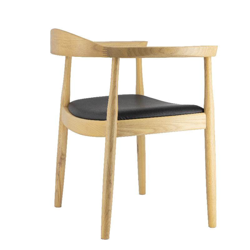 Silla comedor nórdica con estructura blanca y asiento natural NOORA