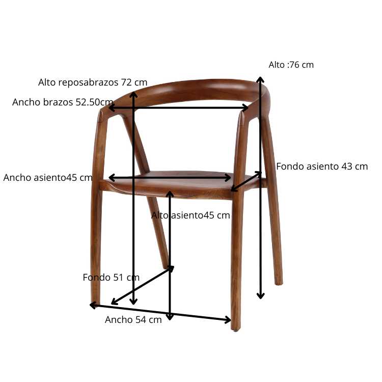 Silla de madera de comedor Lux