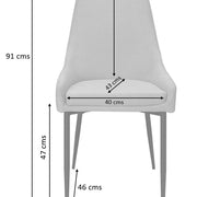 Silla de comedor acero negro tejido Diram