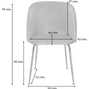 Silla de comedor con brazos acero dorado terciopelo Bolero
