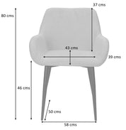 Silla de comedor con apoyabrazos  Dante