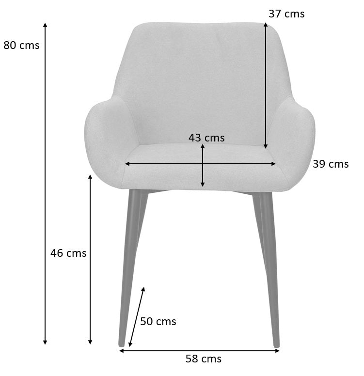 Silla de comedor con apoyabrazos  Dante