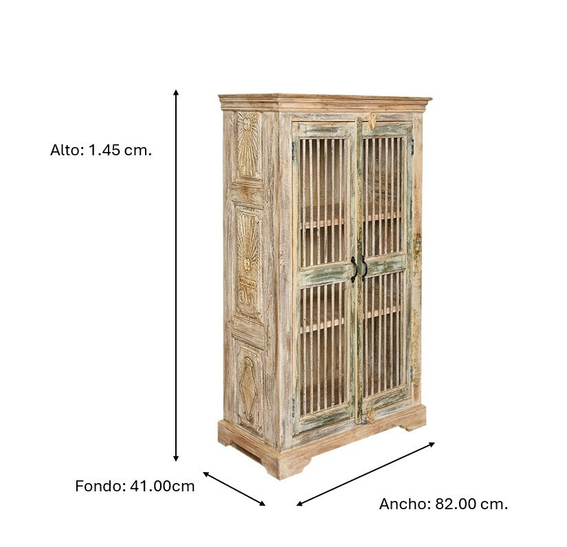 Armario  de madera de mango tallado Senna