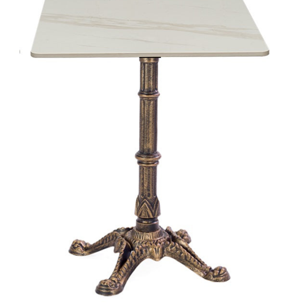 Mesa Hostelería Bronce baja tapa piedra cuadrado 70-80cm