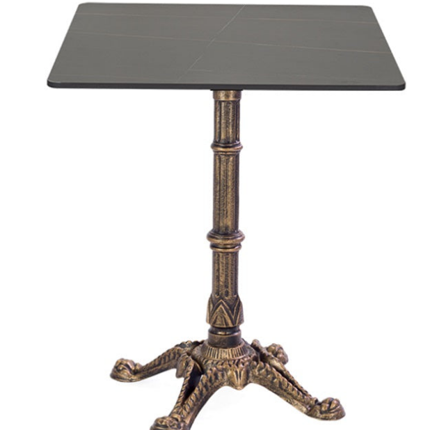 Mesa Hostelería Bronce baja tapa piedra cuadrado 70-80cm