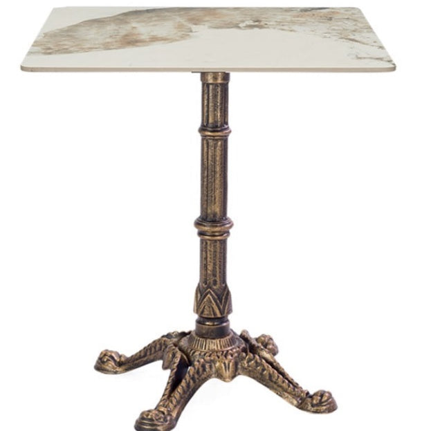 Mesa Hostelería Bronce baja tapa piedra cuadrado 70-80cm