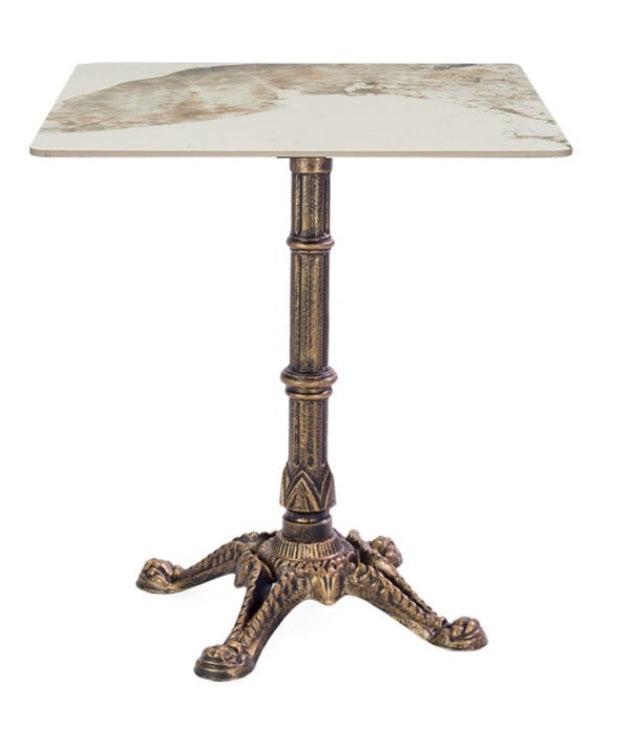 Mesa Hostelería Bronce baja tapa piedra cuadrado 70-80cm