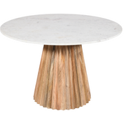 Mesa de comedor base de madera mango y mármol Ø130 Artico
