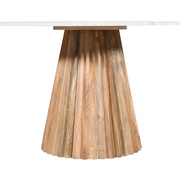 Mesa de comedor base de madera mango y mármol Ø130 Artico