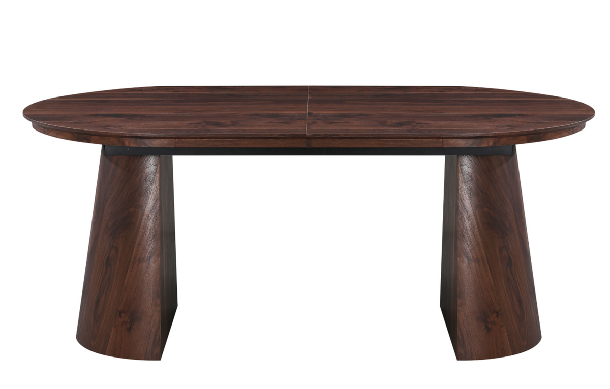 Mesa de comedor ovalada extensible 180-240 nogal Nall