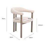 Silla de comedor escandinavo con brazos Hagen Tapizado