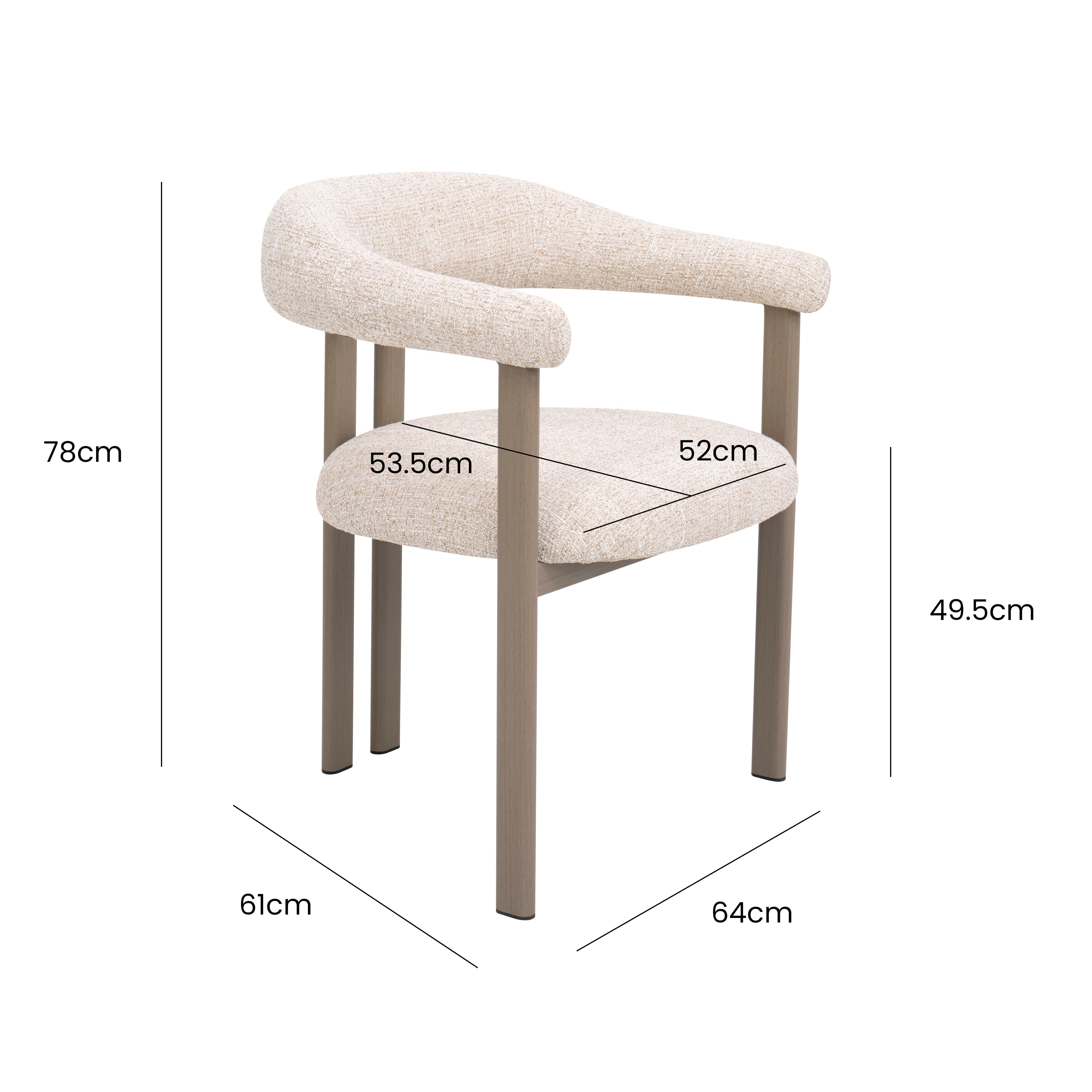 Silla de comedor escandinavo con brazos Hagen Tapizado