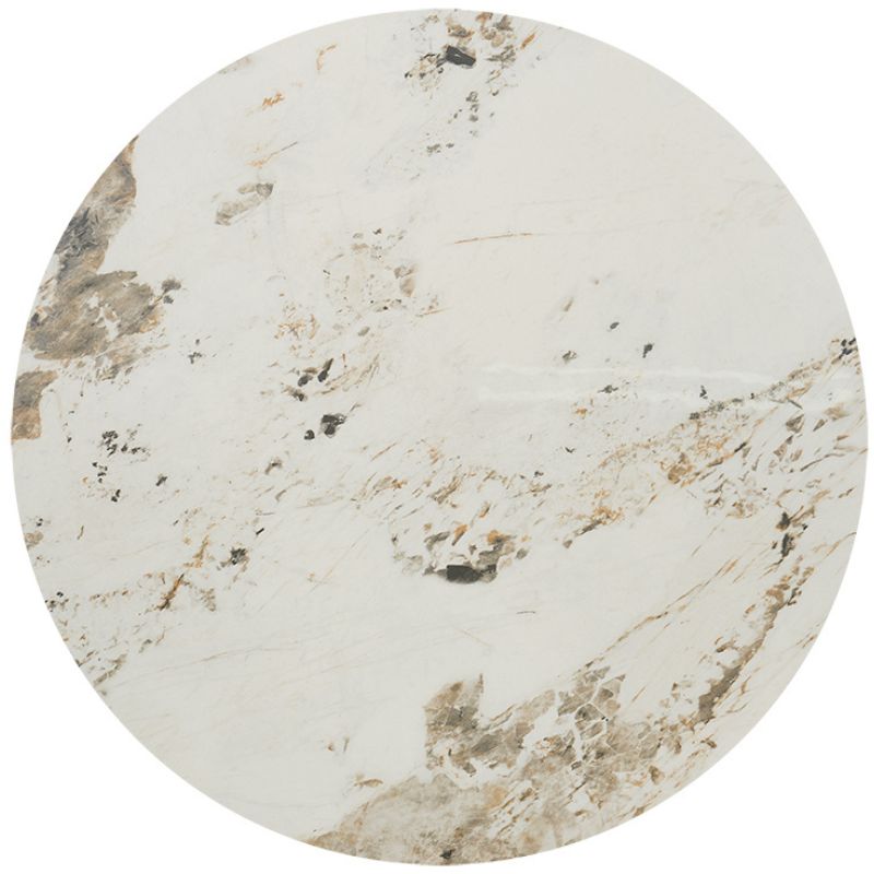 Mesa de comedor piedra sinterizada Tulip dorada