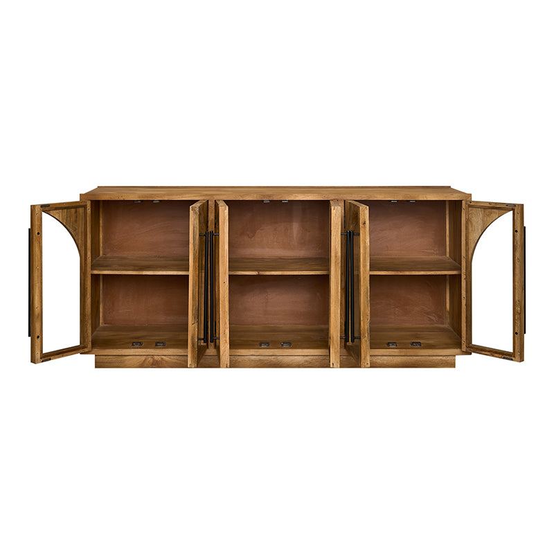 Aparador de madera de mango con puertas cristal Santa Ana