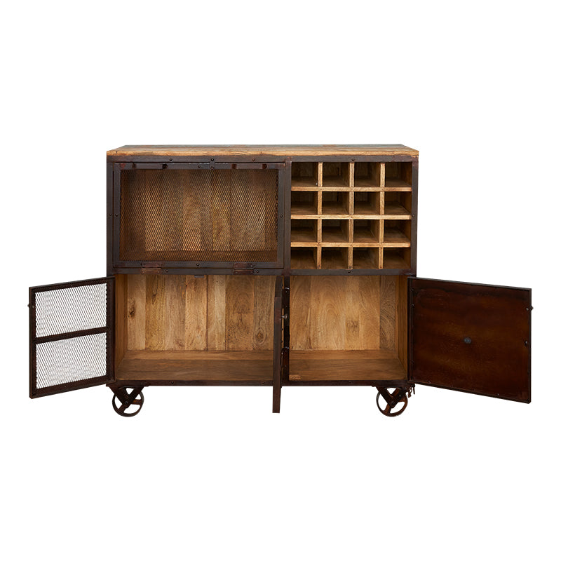 Mueble auxiliar botellero madera vintage Gaston – Mueblestudio
