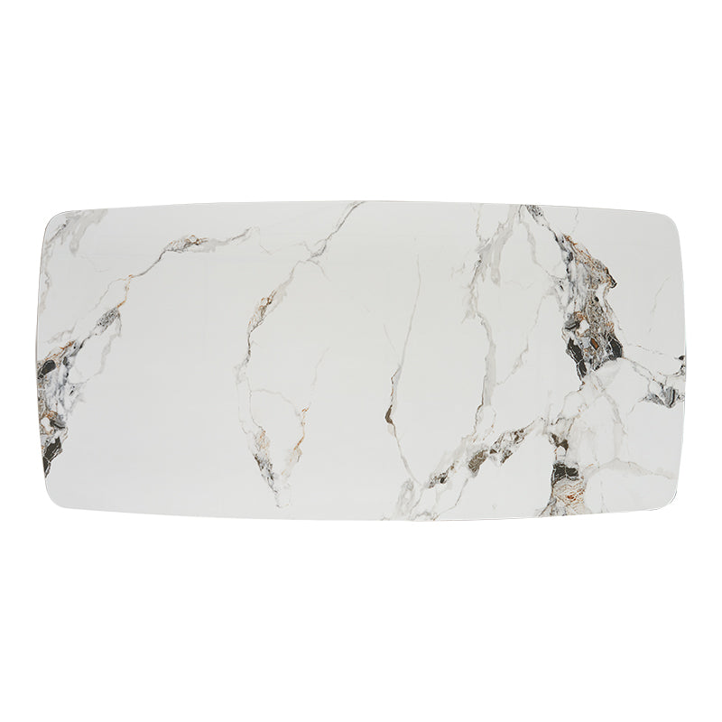 Mesa de comedor rectangular piedra sinterizada 180 base gris grafito Ania