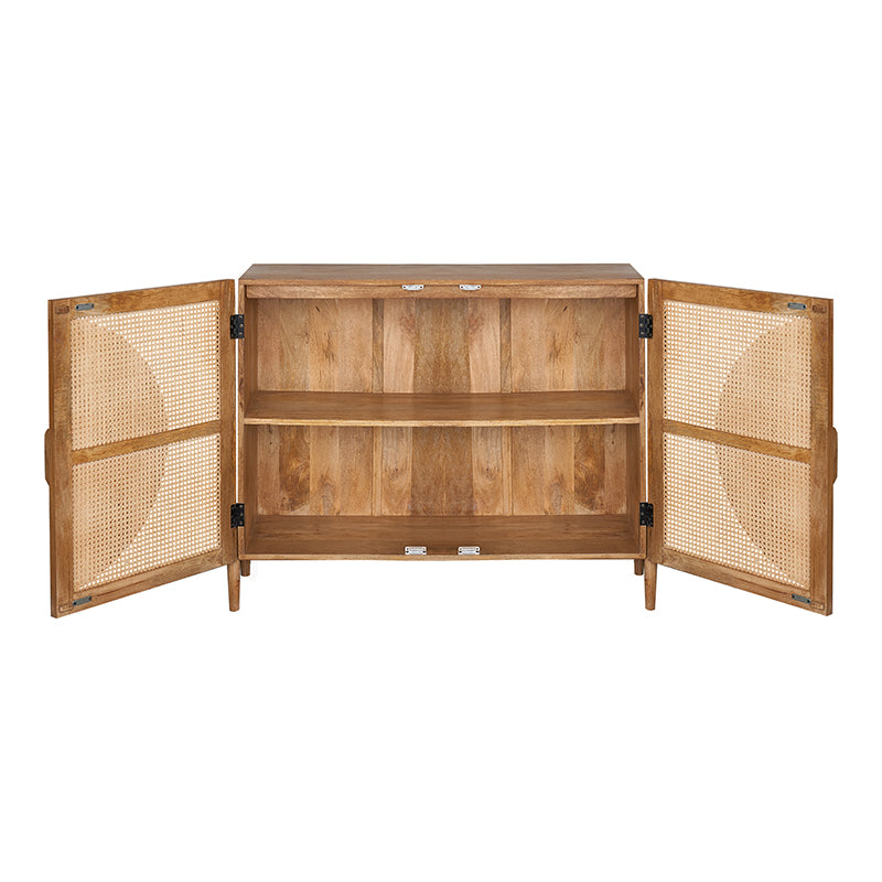 Aparador de madera y ratán Raims