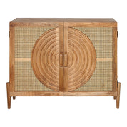 Aparador de madera y ratán Raims