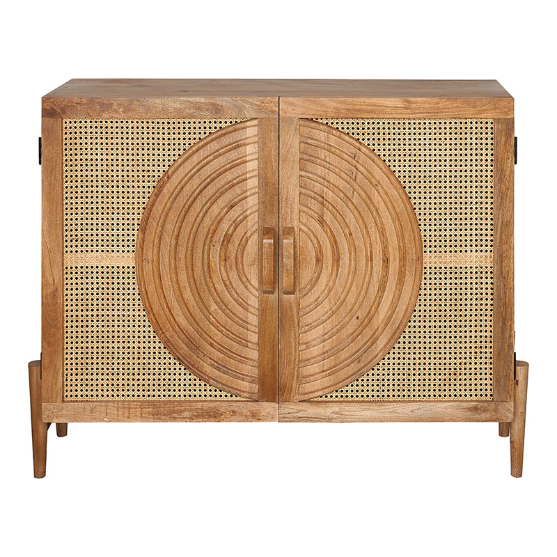 Aparador de madera y ratán Raims