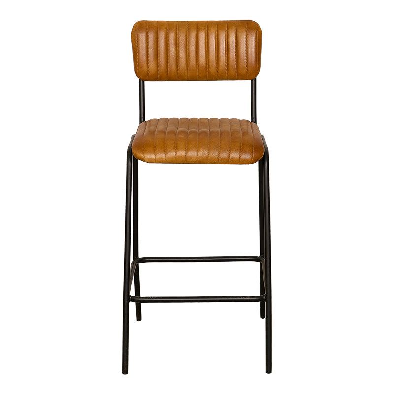 Taburete vintage tapizado cuero Metas