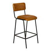 Taburete vintage tapizado cuero Metas