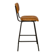 Taburete vintage tapizado cuero Metas