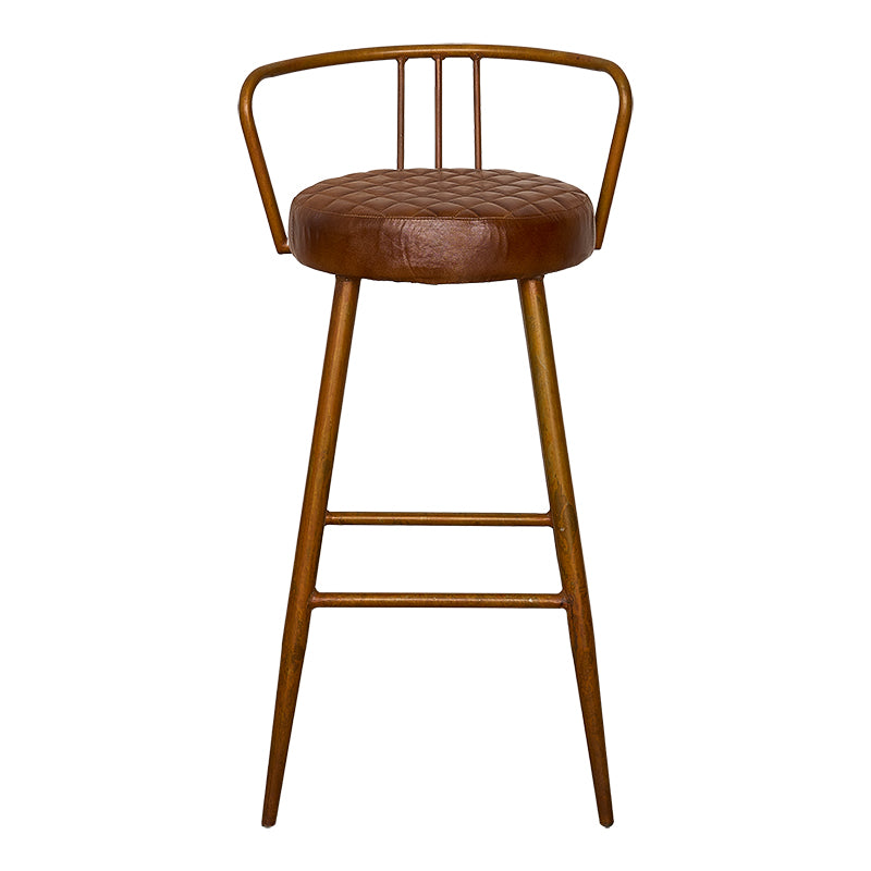 Taburete de bar acero envejecido y cuero Andrax