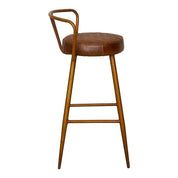 Taburete de bar acero envejecido y cuero Andrax