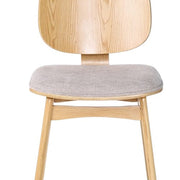 Silla de comedor de madera y tapizado Eden natural