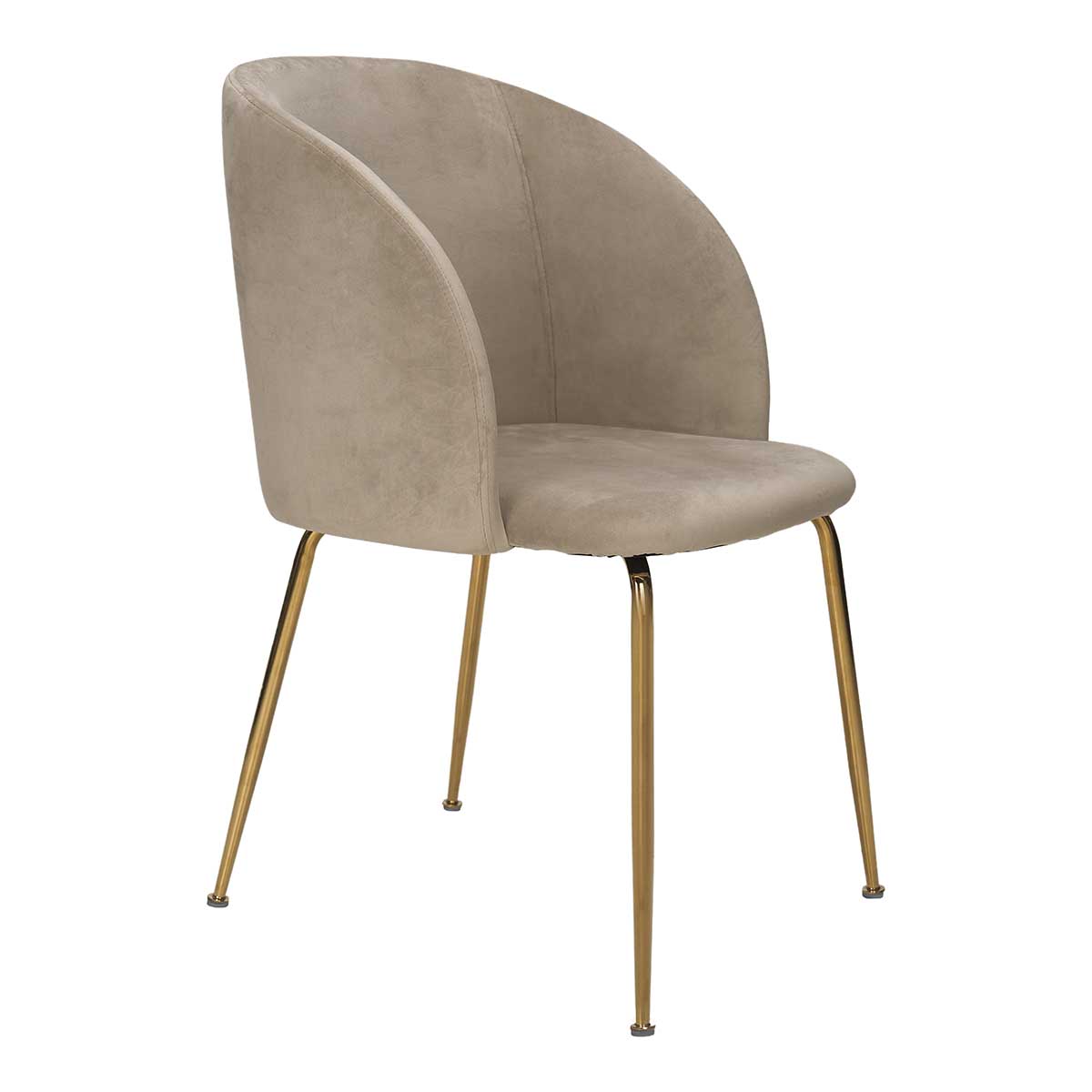 Silla de comedor con brazos acero dorado terciopelo Bolero