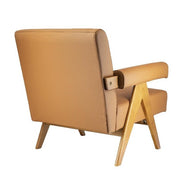 Sillón longue brazos Kitto madera y cuero ecológico