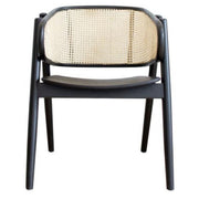 Silla comedor reposabrazos madera y ratán Arlo