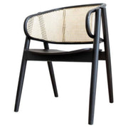 Silla comedor reposabrazos madera y ratán Arlo