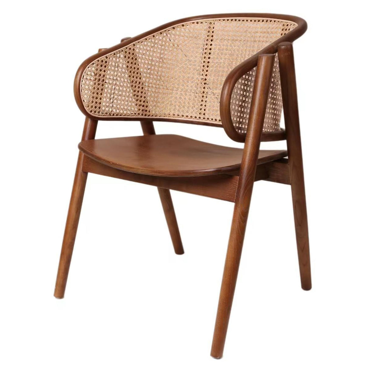 Silla comedor reposabrazos madera y ratán Arlo
