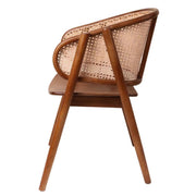 Silla comedor reposabrazos madera y ratán Arlo
