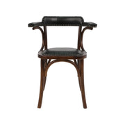 Silla de comedor vintage madera y semipiel Viena