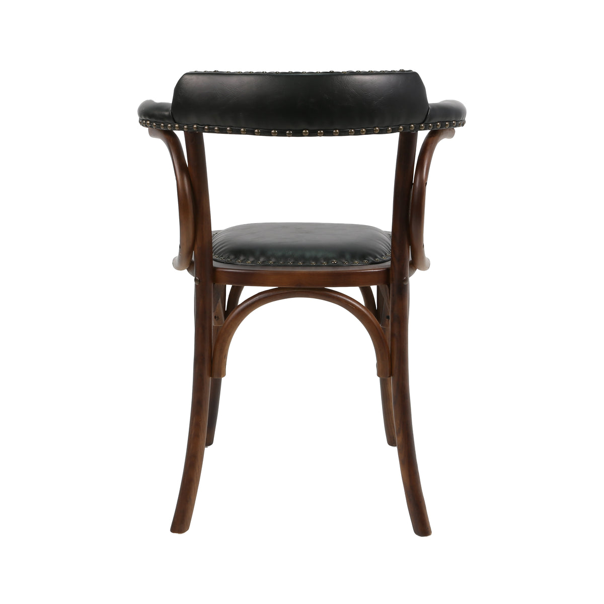Silla de comedor vintage madera y semipiel Viena