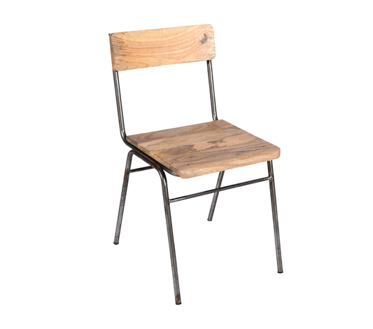 Silla de comedor vintage madera y acero Lunx