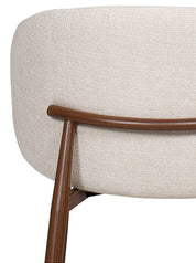 Silla de comedor nórdica acero nogal tapizada Julia