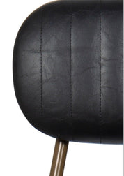 Taburete de bar vintage acero dorado y semi piel negro Atila H65