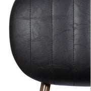 Taburete de bar vintage acero dorado y semi piel negro Atila H75