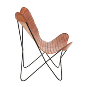 Chaise Butterfly en cuir et acier Oron