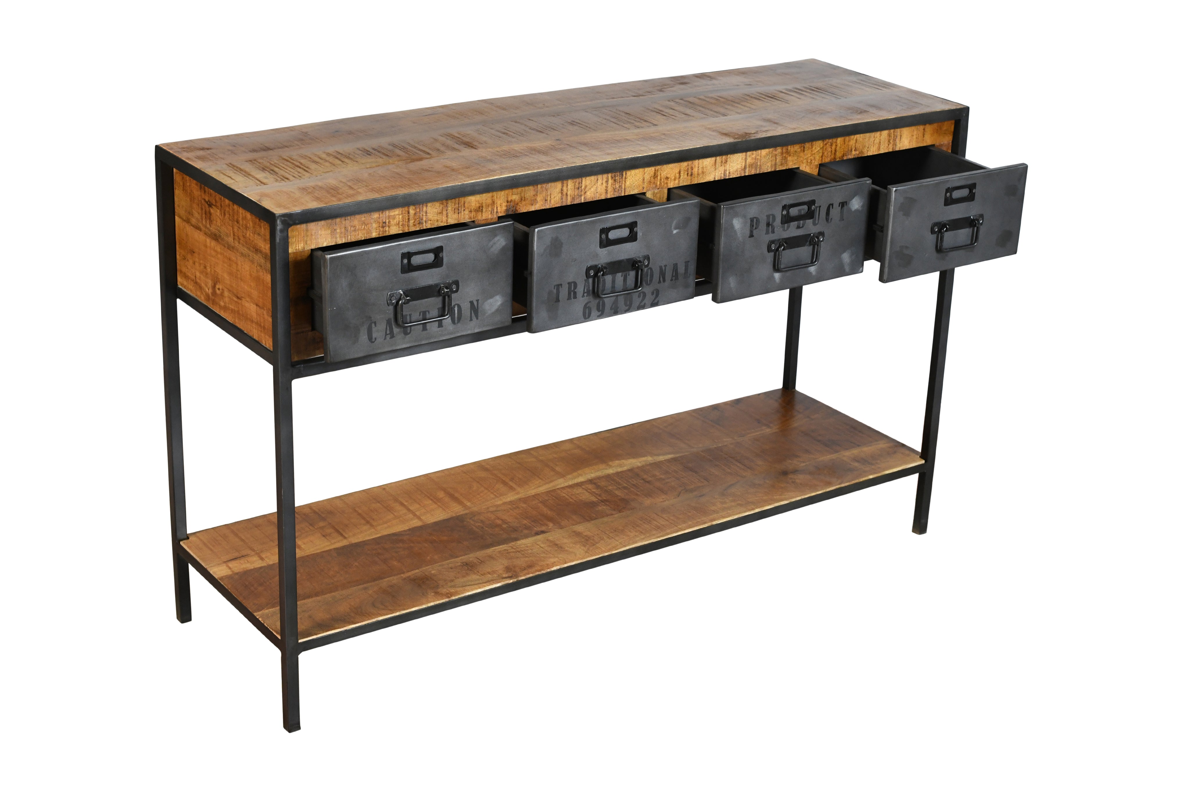 Consola de madera y acero Hely